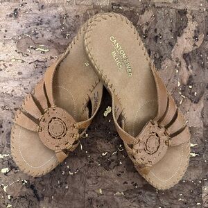 Canyon River Blues Tan Leather Slide Sandals